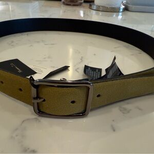 NWT Massimo Dutti Women’s Chartreuse Suede Leather Belt